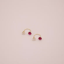 Load image into Gallery viewer, 14K Double Illusion Stud Earrings