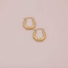Load image into Gallery viewer, 14K Elegant Textured Hoops