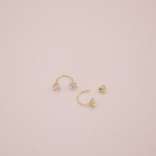 Load image into Gallery viewer, 14K Double Illusion Stud Earrings