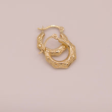 Load image into Gallery viewer, 14K Elegant Textured Hoops
