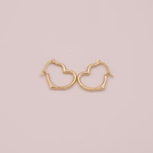 Load image into Gallery viewer, 14K Heartfelt Hoop Earrings
