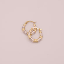 Load image into Gallery viewer, 14K Two-Tone Elegance Hoop Earrings
