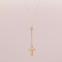 Load image into Gallery viewer, 14K Rosary-Inspired Cross Necklace
