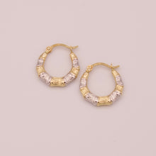 Load image into Gallery viewer, 14K Two-Tone Elegance Hoop Earrings
