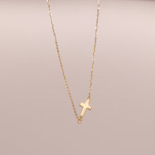 Load image into Gallery viewer, 14K Sideways Cross Necklace
