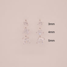 Load image into Gallery viewer, 14k Solitaire Square Stud Earrings
