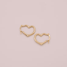 Load image into Gallery viewer, 14K Heartfelt Hoop Earrings
