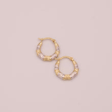 Load image into Gallery viewer, 14K Two-Tone Elegance Hoop Earrings
